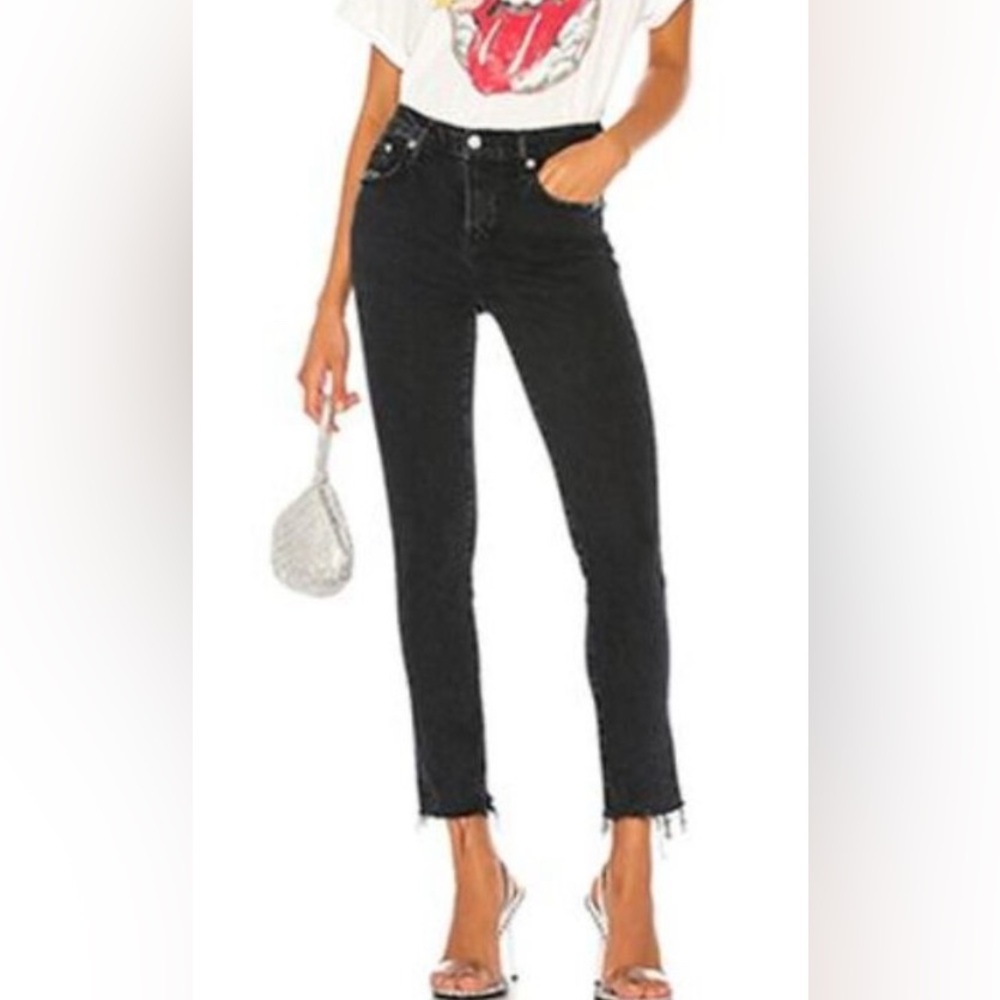 Agolde Women's Black Straight Leg Jeans
